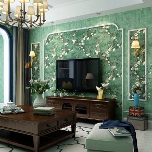 Giấy dán tường hoa ban rừng 3D015 dán phòng khách