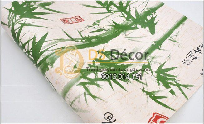 Bề mặt Giấy dán tường tre xanh thư pháp trung hoa 3D036