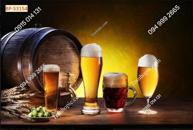 Tranh dán tường 3D dán quán bia