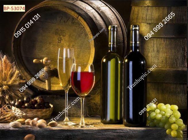 Tranh dán tường hầm rượu nho