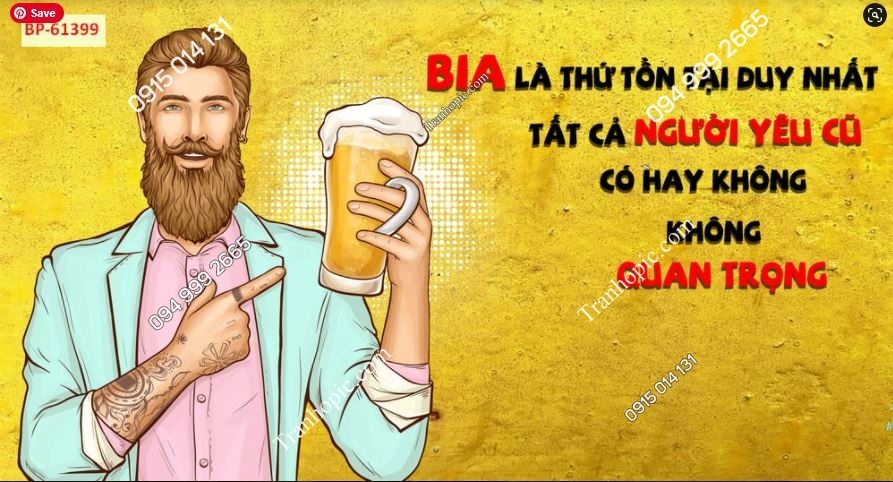 Tranh dán tường quán bia châm ngôn