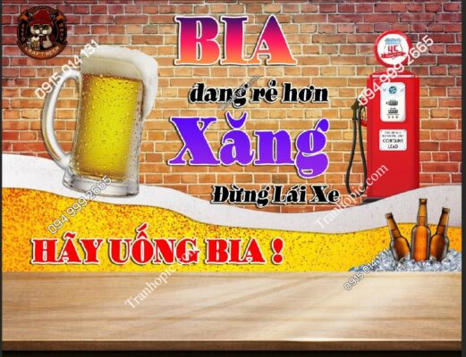 Tranh dán tường quán bia nhậu độc đáo nhất