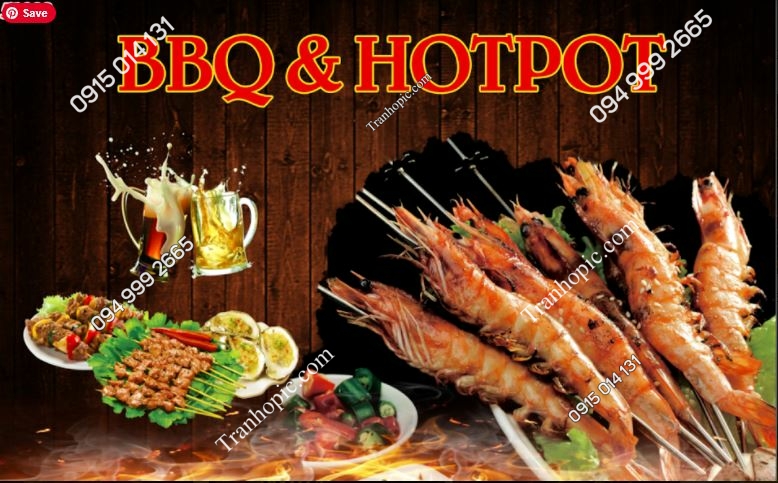 Tranh dán tường quán nhậu lẩu nướng