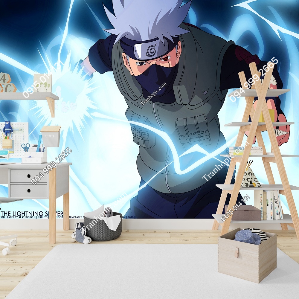 Tranh dán tường 3D Naruto Kakashi dán phòng bé 106924