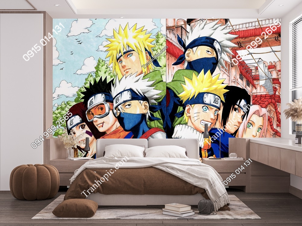 Tranh dán tường 3D Naruto phòng trẻ em 135625