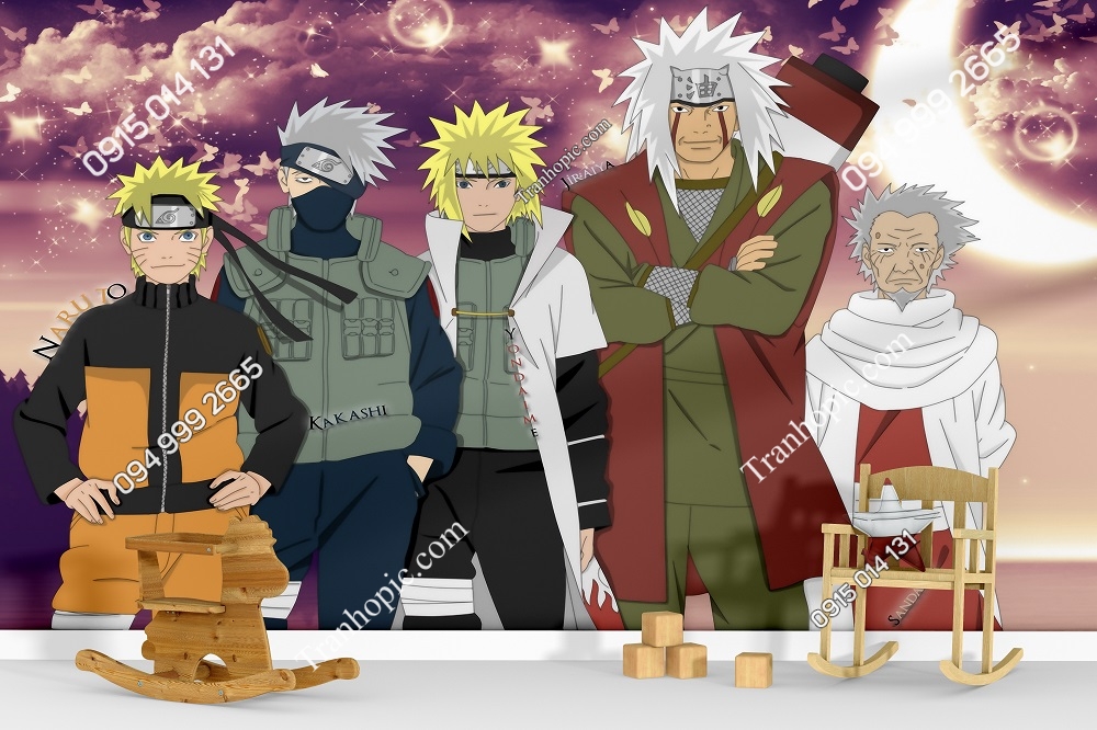 Tranh dán tường 3D Naruto phòng trẻ em 135670