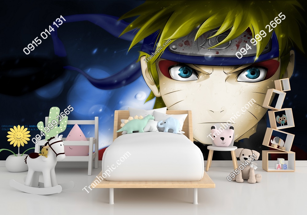Tranh dán tường 3D Naruto phòng trẻ em 71840