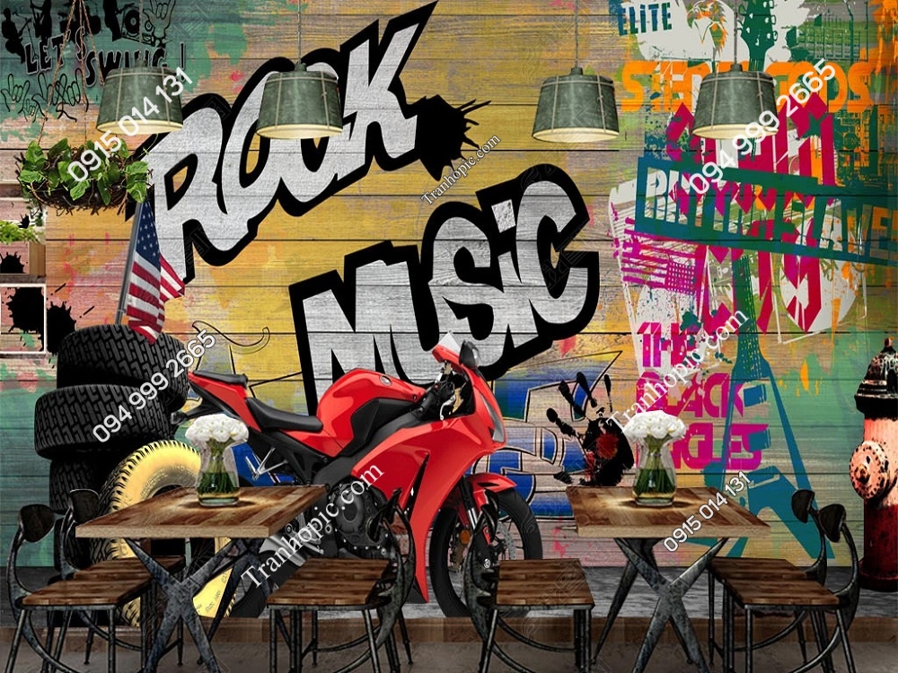 Tranh dán tường Rock Music hiphop 24788321