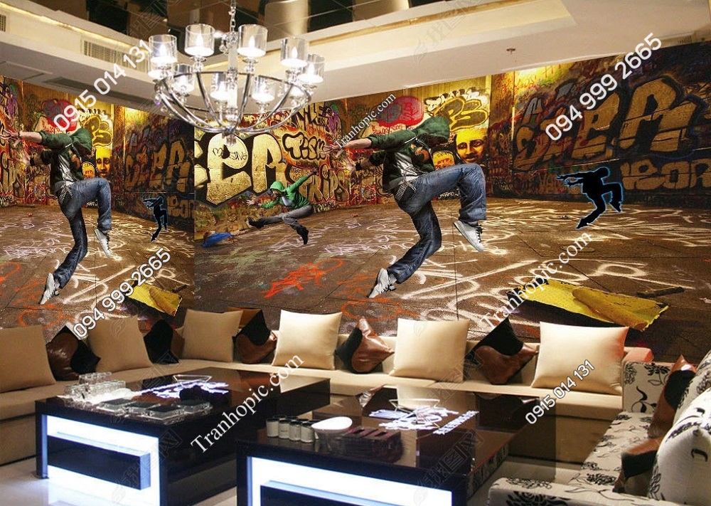 Tranh dán tường hip hop dán quán bar 24939893
