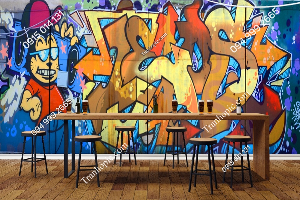 Tranh dán tường kiểu graffiti 2114654017