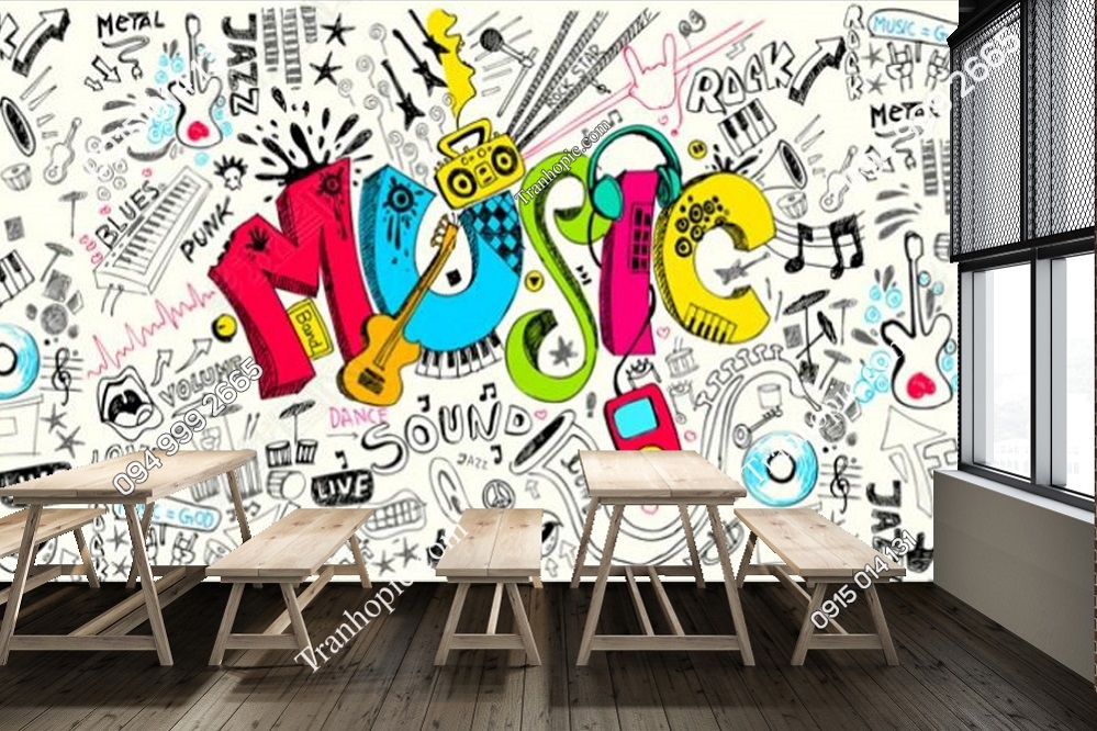 Tranh dán tường music style 21294244