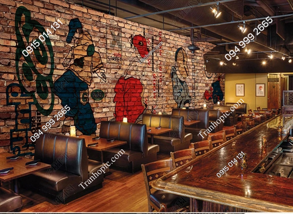 Tranh nền gạch họa tiết grafiti 25544157