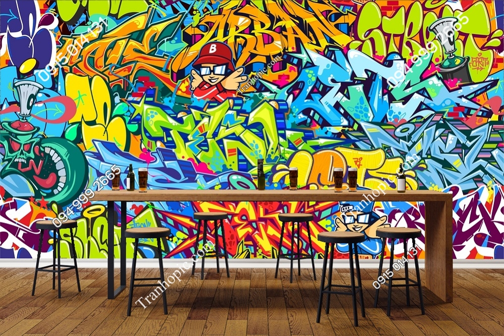 Tranh phong cách hip hop dán quán cafe 3108441583