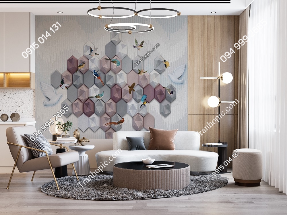 Tranh dán tường 5D hiện đại 34488