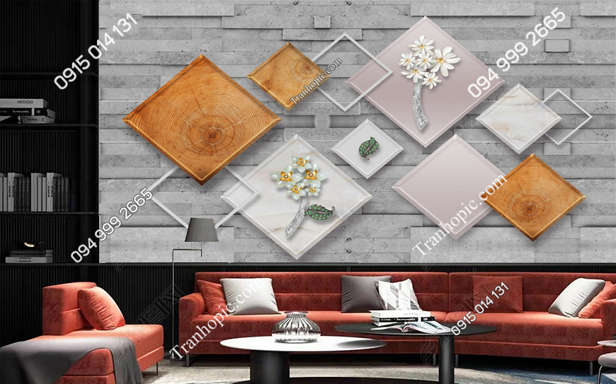 Tranh dán tường 5D hiện đại 34624