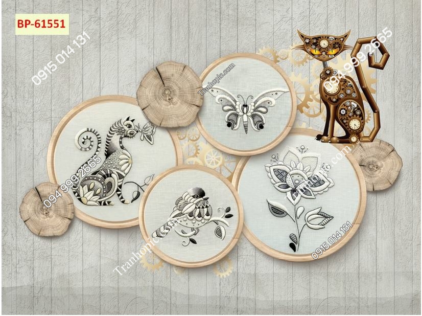 Tranh dán tường hiện đại phòng khách 5D61551