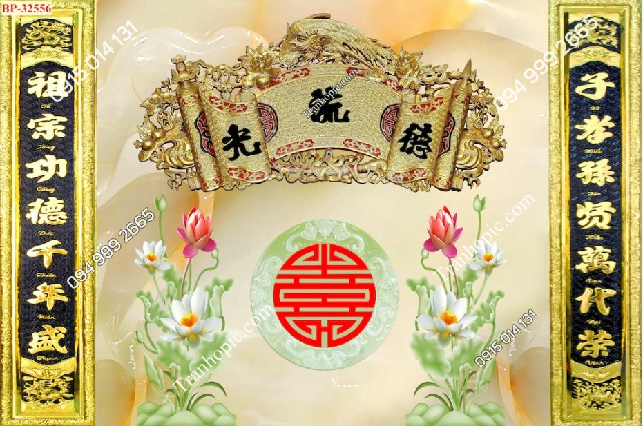 Tranh dán tường phòng thờ mã 325556