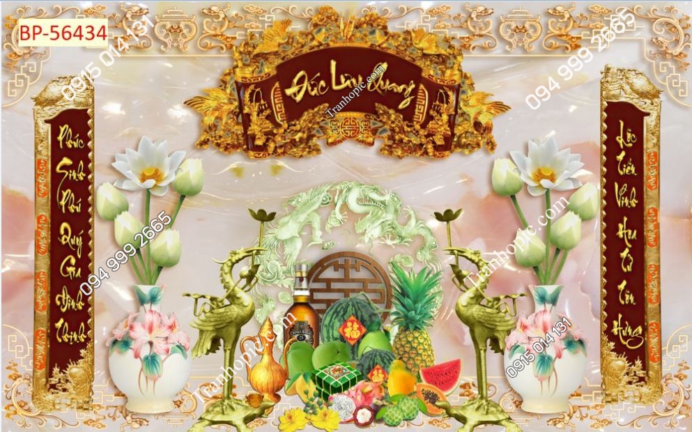 Tranh dán tường phòng thờ mã 56434