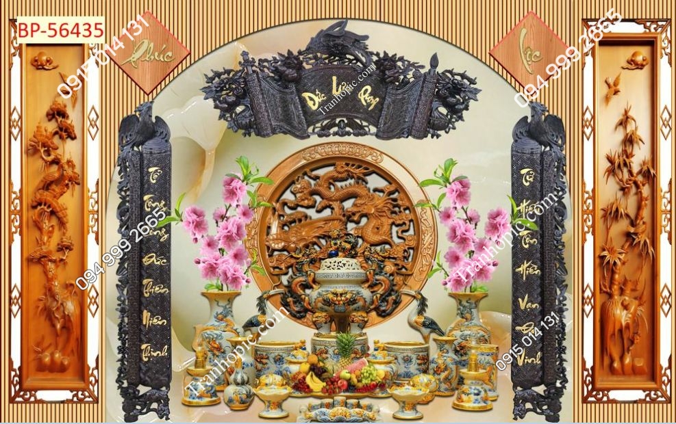Tranh dán tường phòng thờ mã 56435