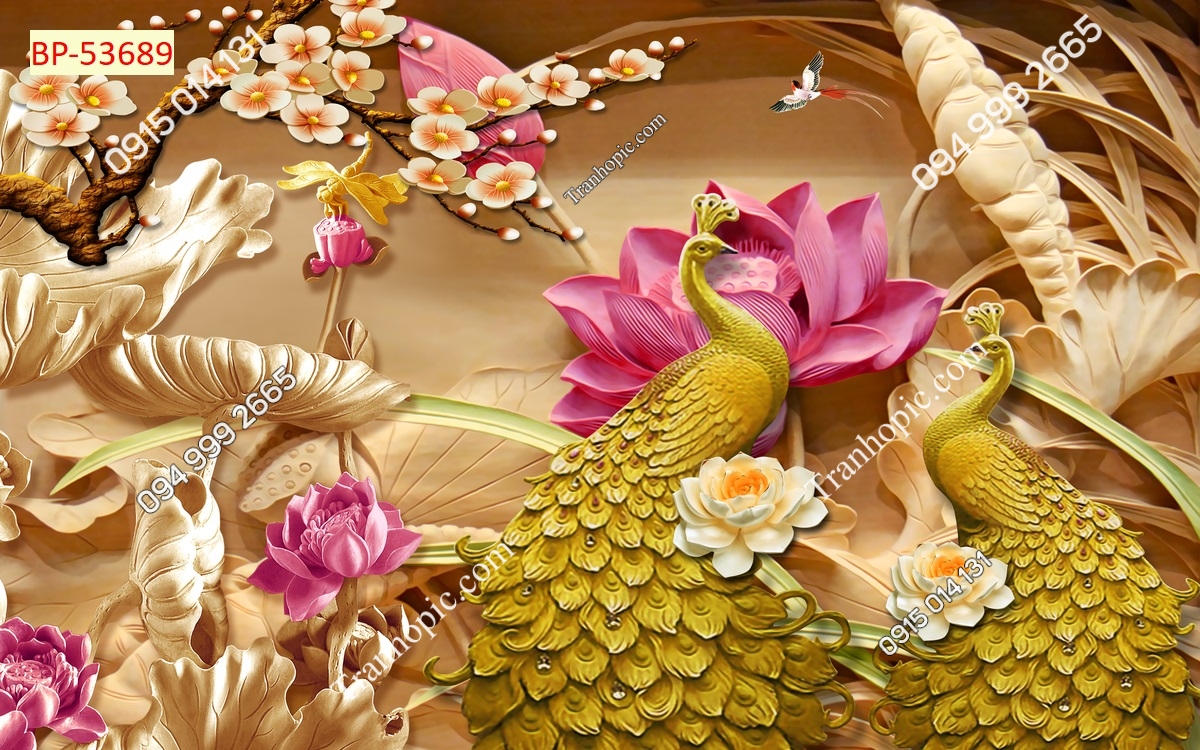 Tranh dán tường phu thê viên mãn phòng ngủ vợ chồng 53689