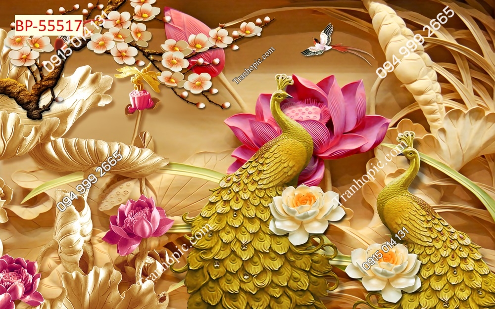 Tranh dán tường phu thê viên mãn phòng ngủ vợ chồng 55517