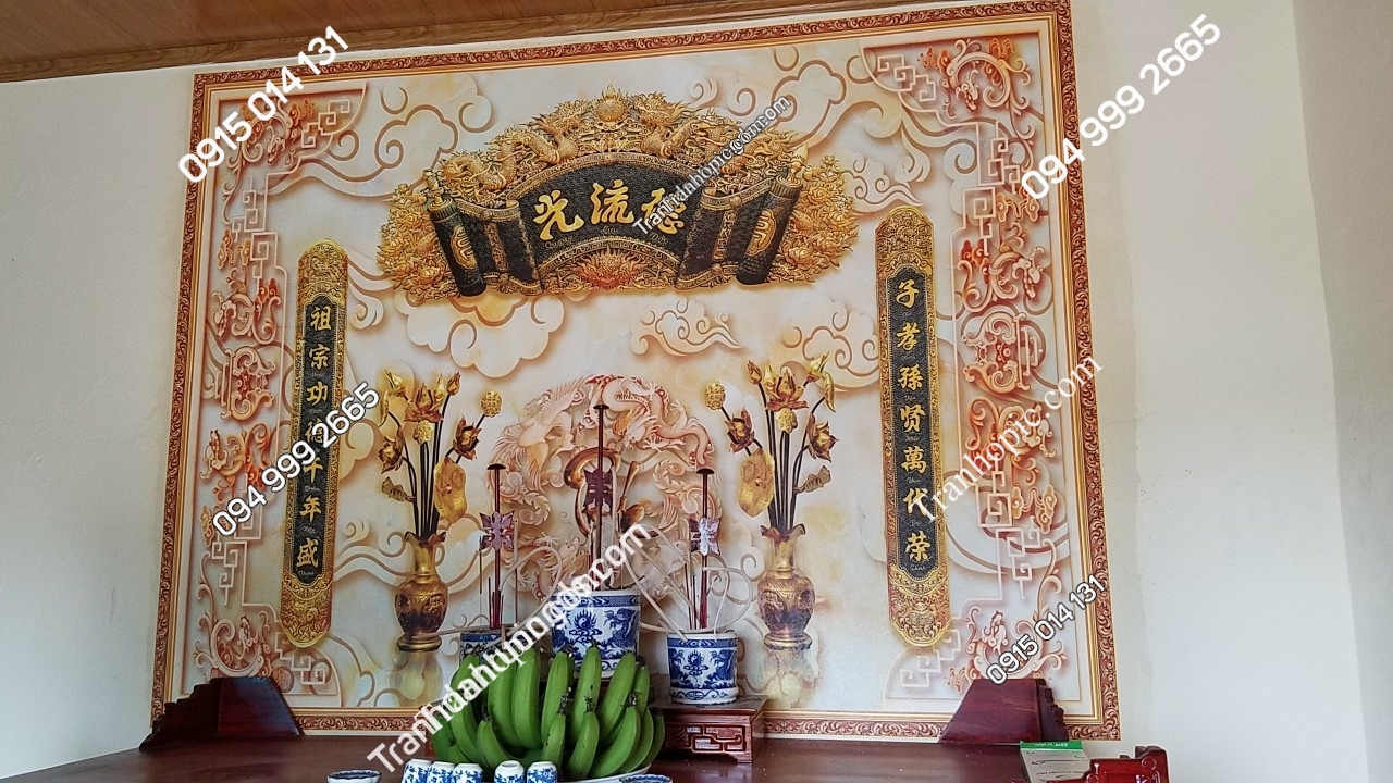 tranh hoành phi câu đối dán bàn thờ