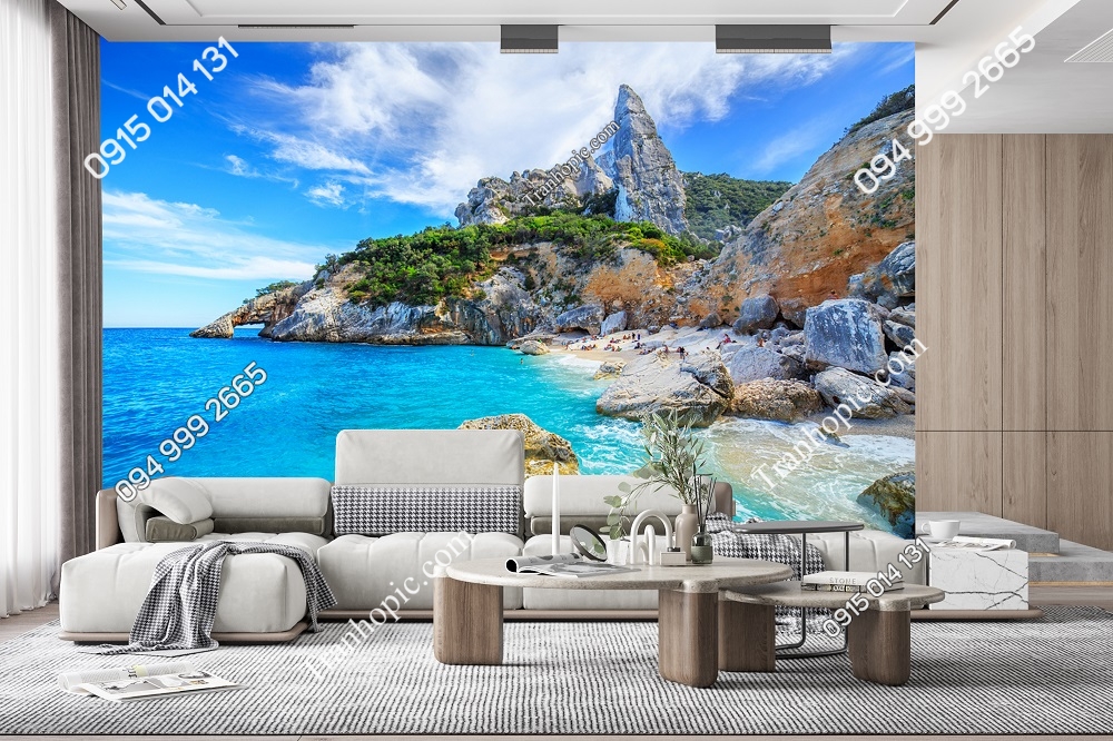 Tranh dán tường bãi biển châu Âu đẹp 329666651
