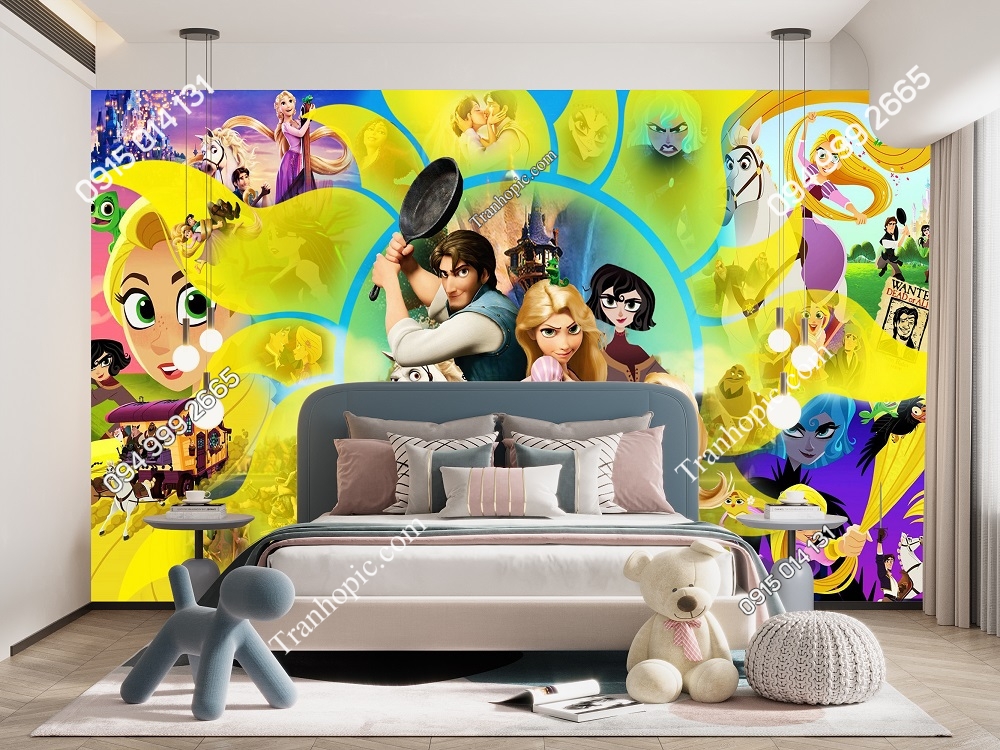 Tranh công chúa tóc mâyTangled và hoàng tử dán tường 1097067