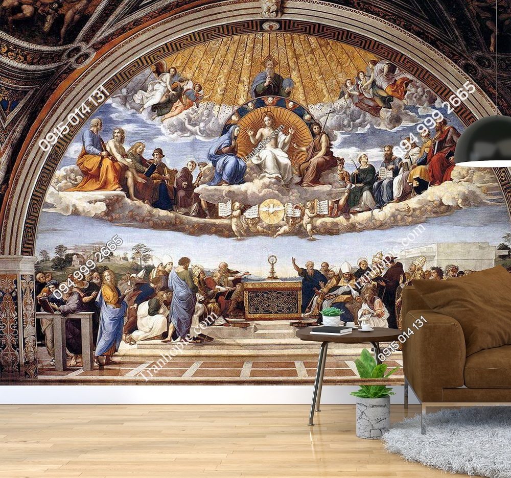 Tranh dán tường “Cuộc bàn luận về Bí tích Cực thánh” của Raphael MMX3EF