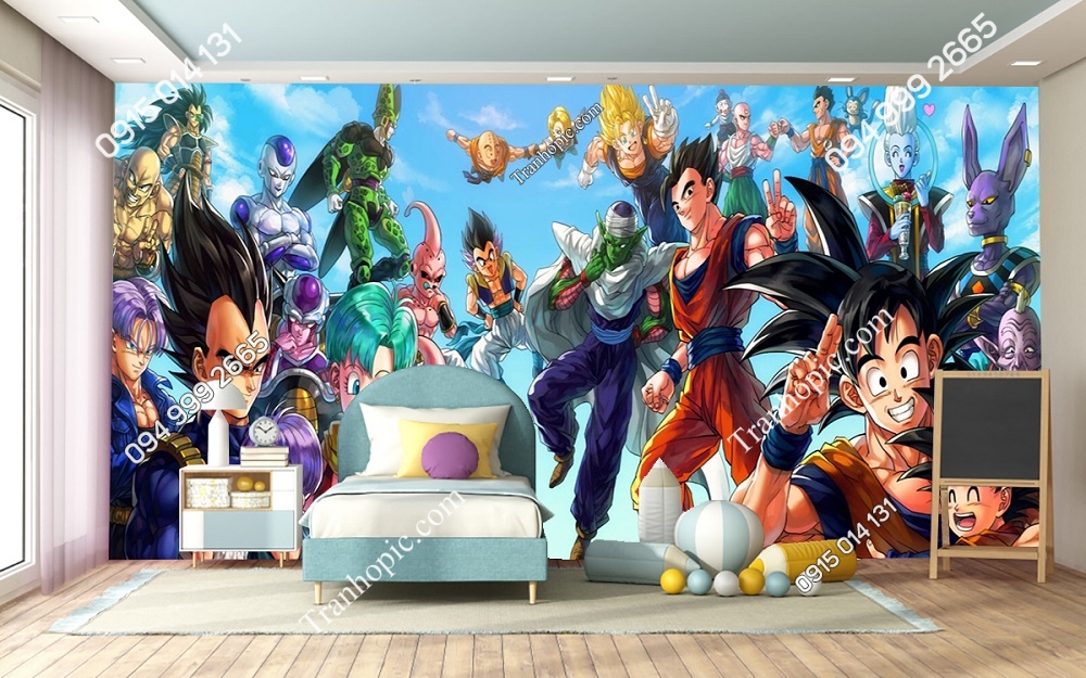 Tranh dán tường Dragon Ball 3D 647552