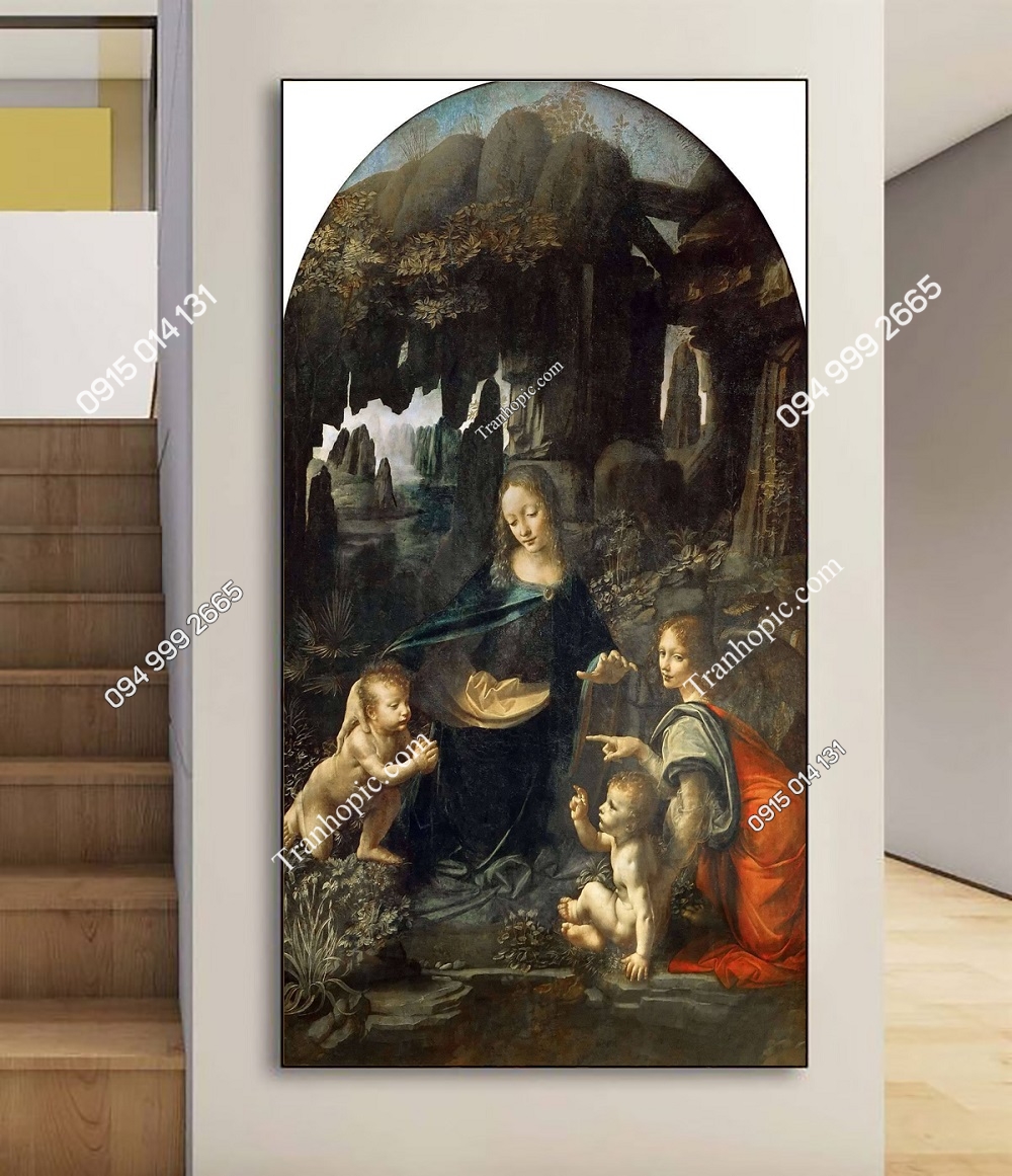 Tranh dán tường “Đức Trinh nữ hang đá” của Leonardo Da Vinci HM2KDR