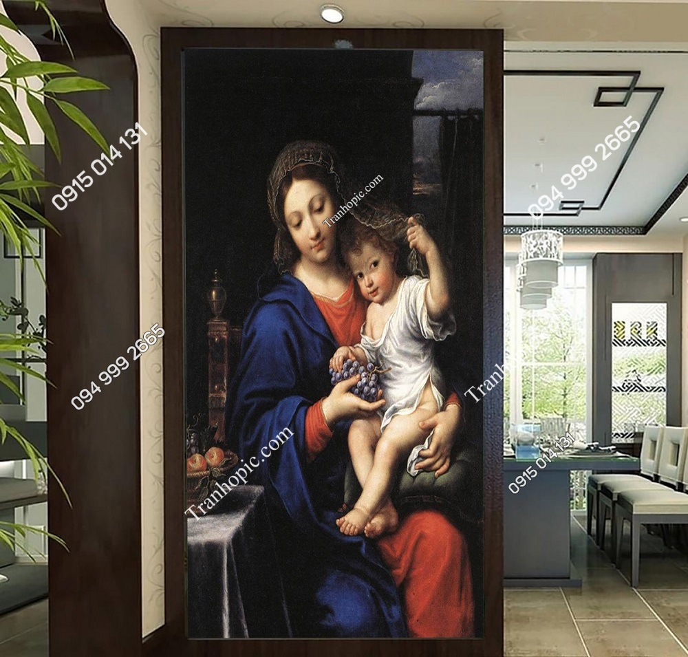 Tranh dán tường “Trinh nữ của chùm nho” của Mignard MNT814