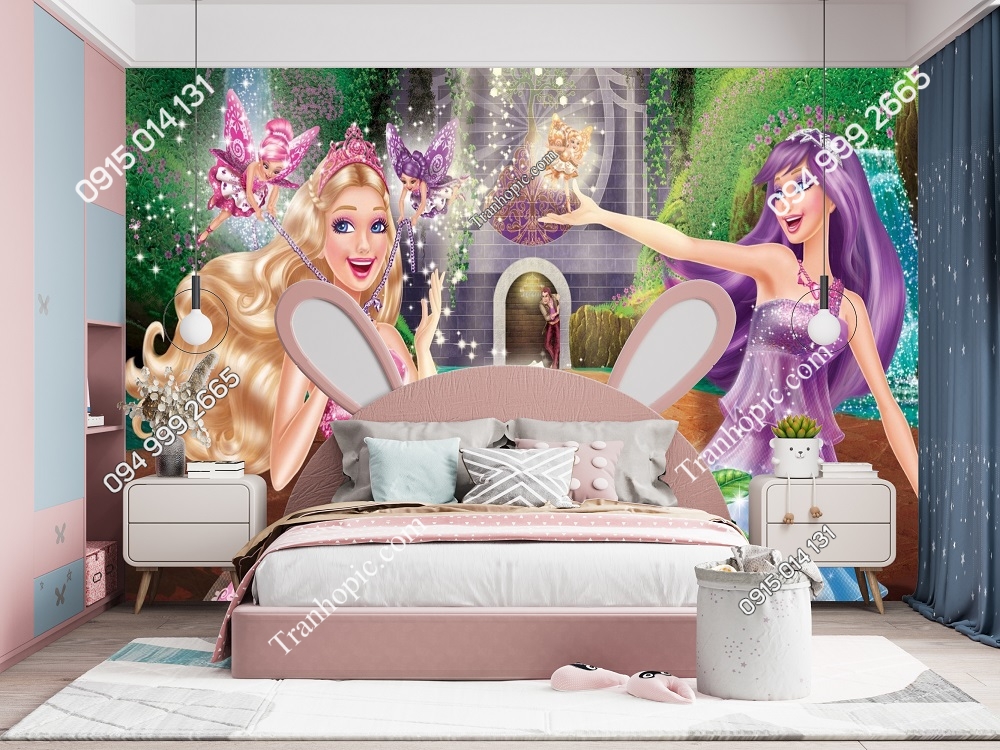 Tranh dán tường công chúa Barbie The Princess The Popstar-588893