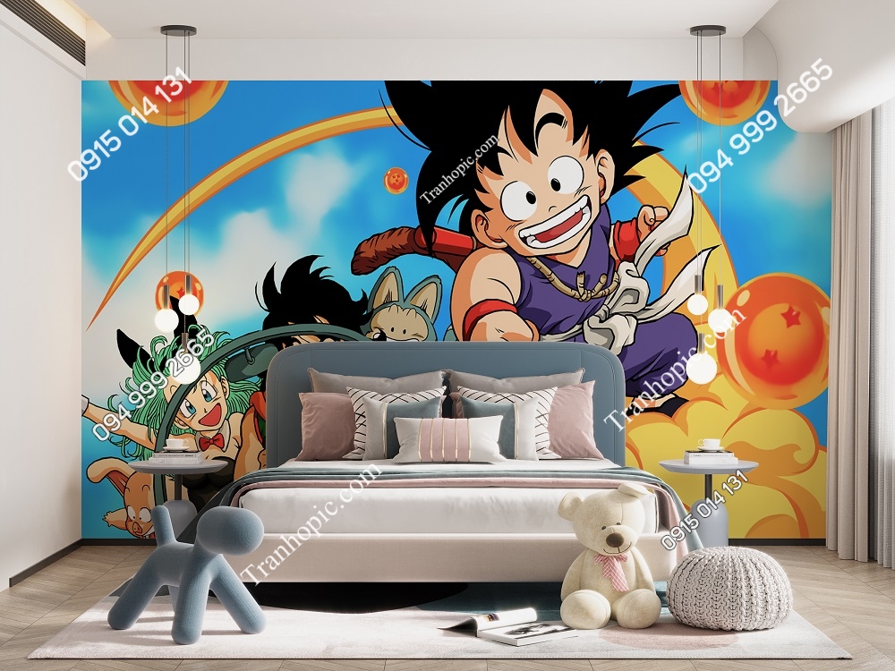 Tranh dán tường songoku và cân đẩu vân 680642