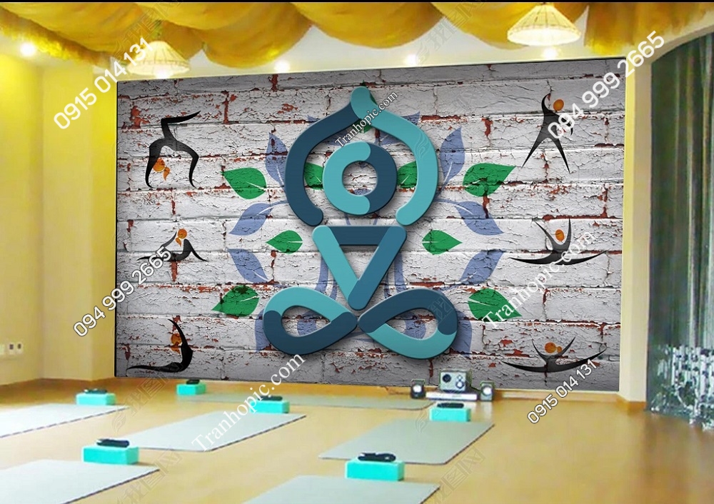 Tranh cách điệu dán tường yoga DS_25678819