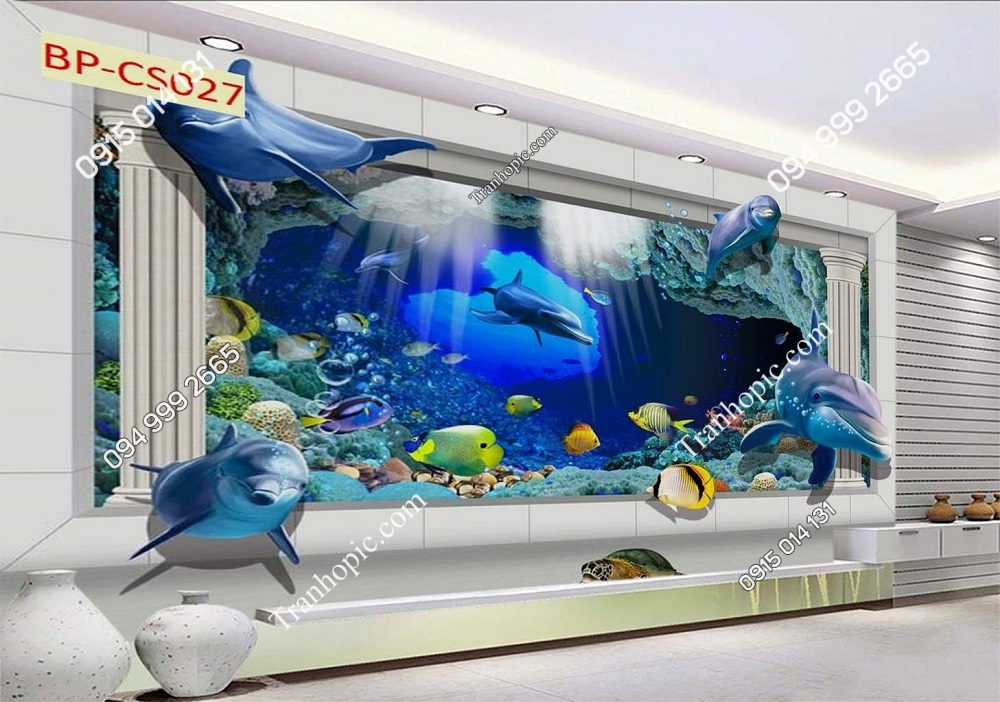 Tranh cửa sổ đại dương dán tường CS027