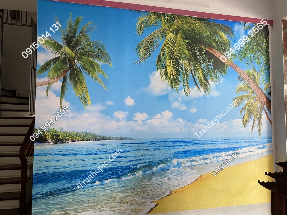 Tranh dán tường 3D cảnh biển