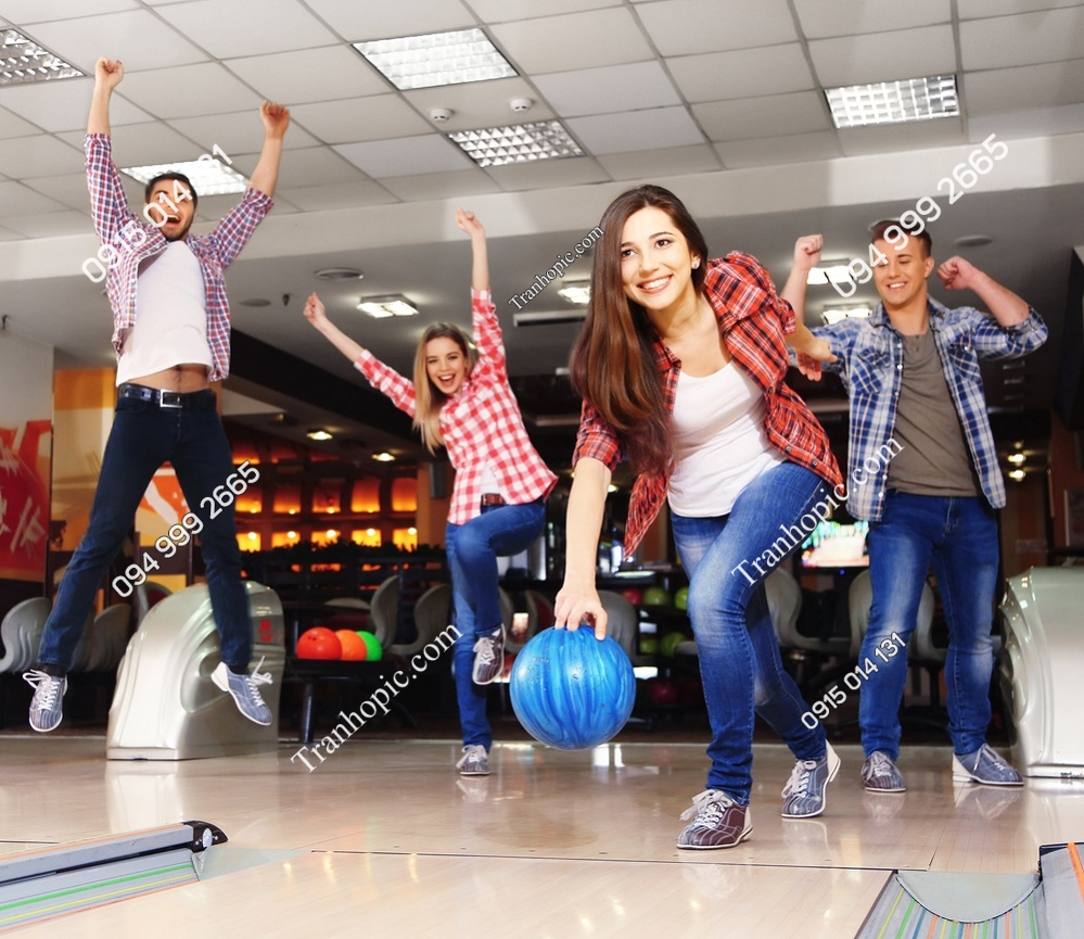 Tranh dán tường 3D câu lạc bộ bowling đẹp 246830043