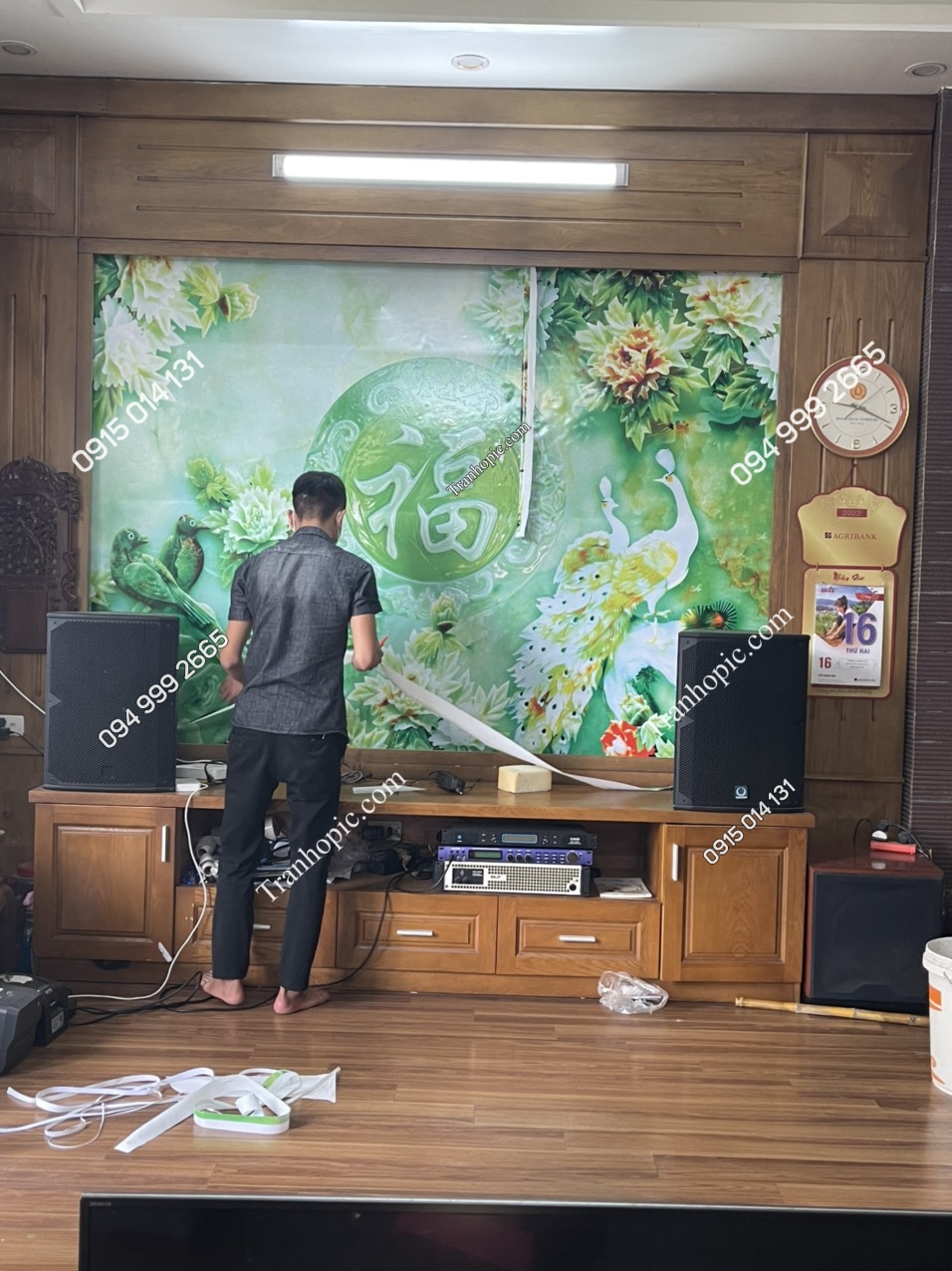 Tranh dán tường giả ngọc phòng khách