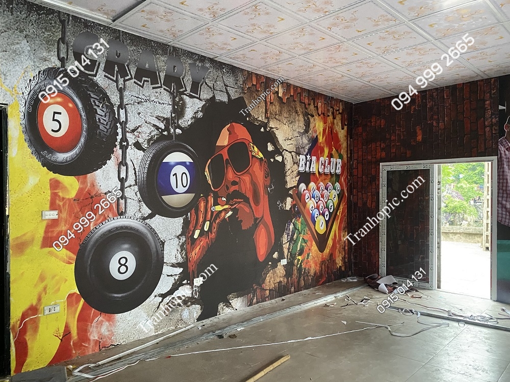 Tranh dán tường hình Snoop DOgg quán bi-a đẹp