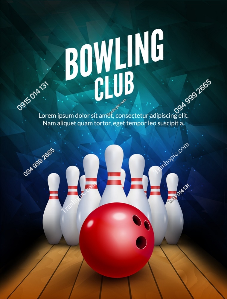 Tranh dán tường khổ dọc cho quán bowling đẹp 494383556
