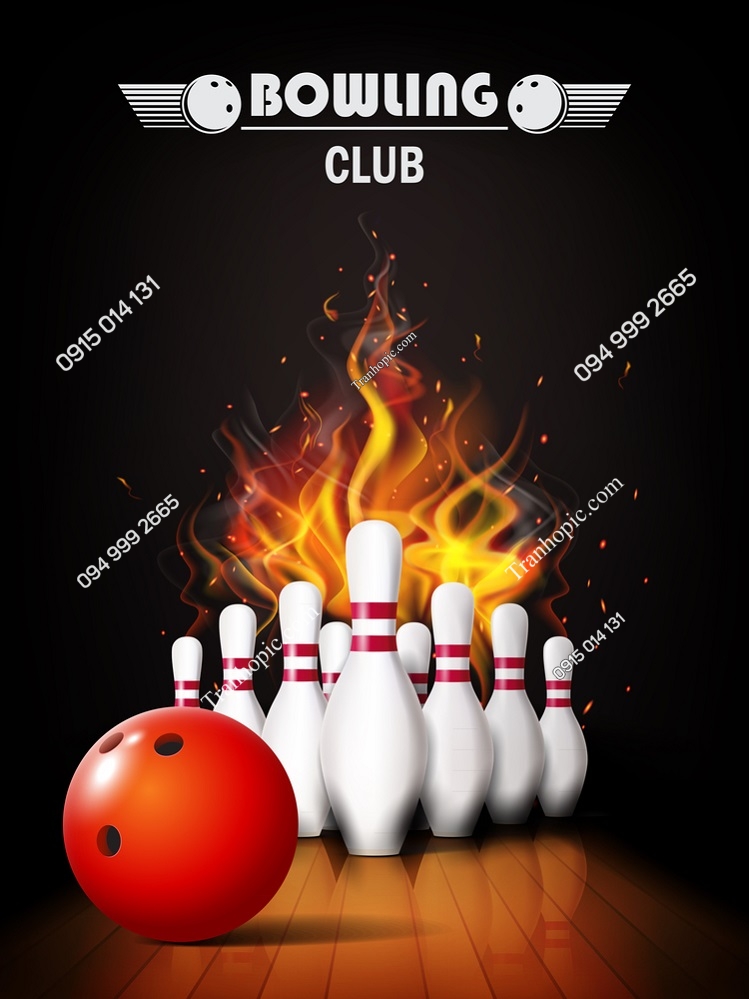 Tranh dán tường khổ dọc quán bowling 428967849