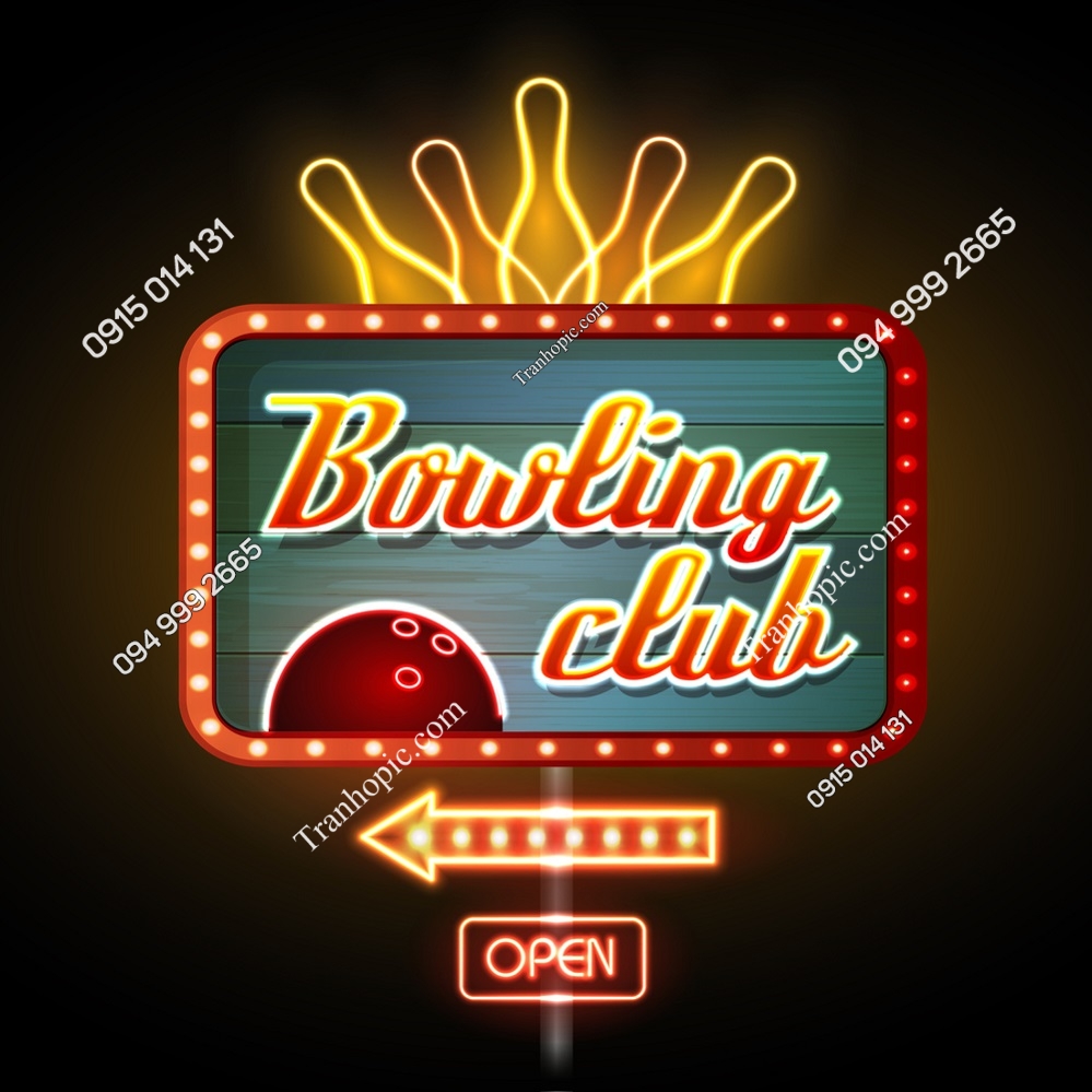 Tranh dán tường quán bowling khổ dọc 264196693