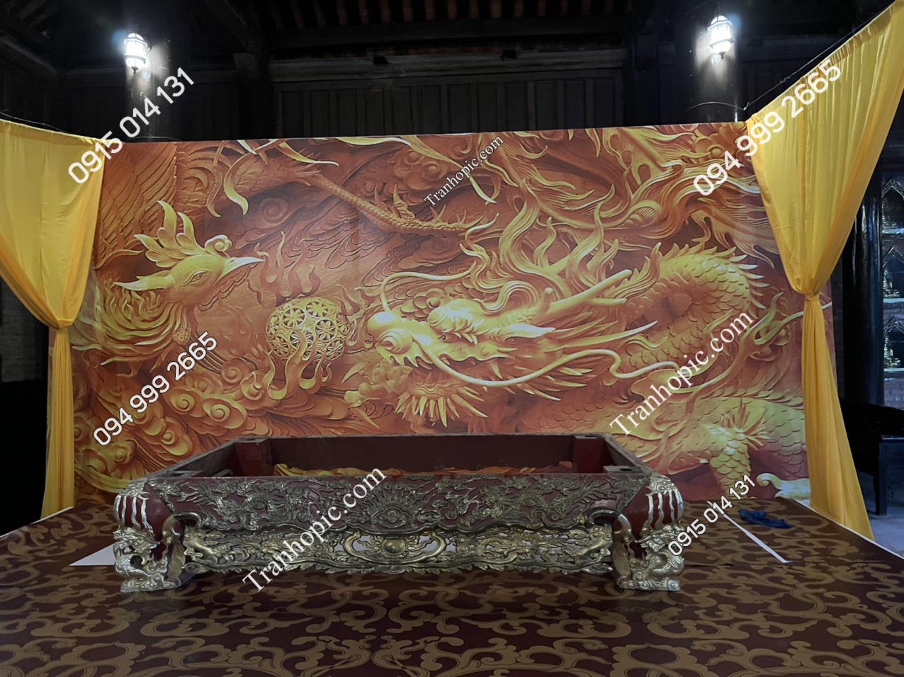 Tranh dán tường rồng phượng 5D