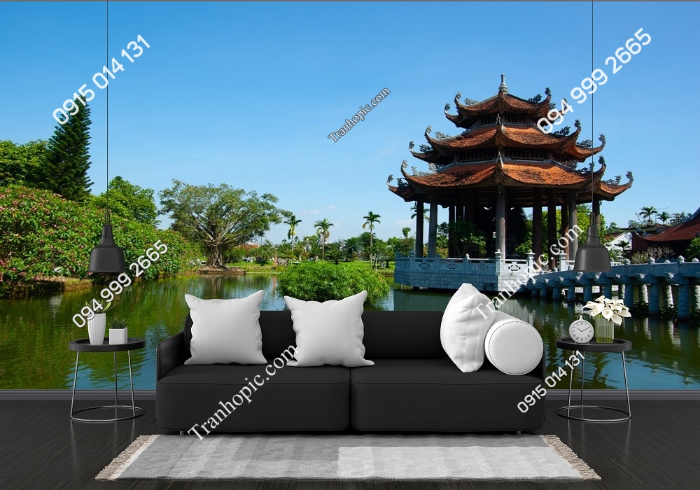 Tranh dán tường cảnh chùa Nôm ở tỉnh Hưng Yên Việt Nam 3175217676