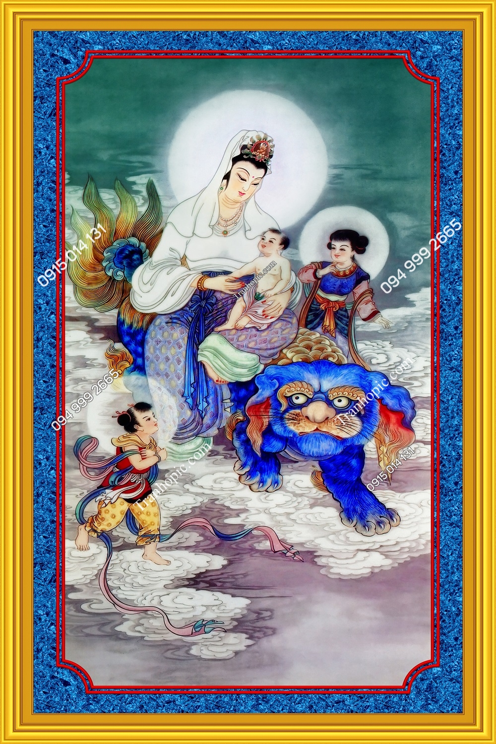 Tranh dán tường Quan Thế Âm Bồ Tát khổ lớn đẹp BT7