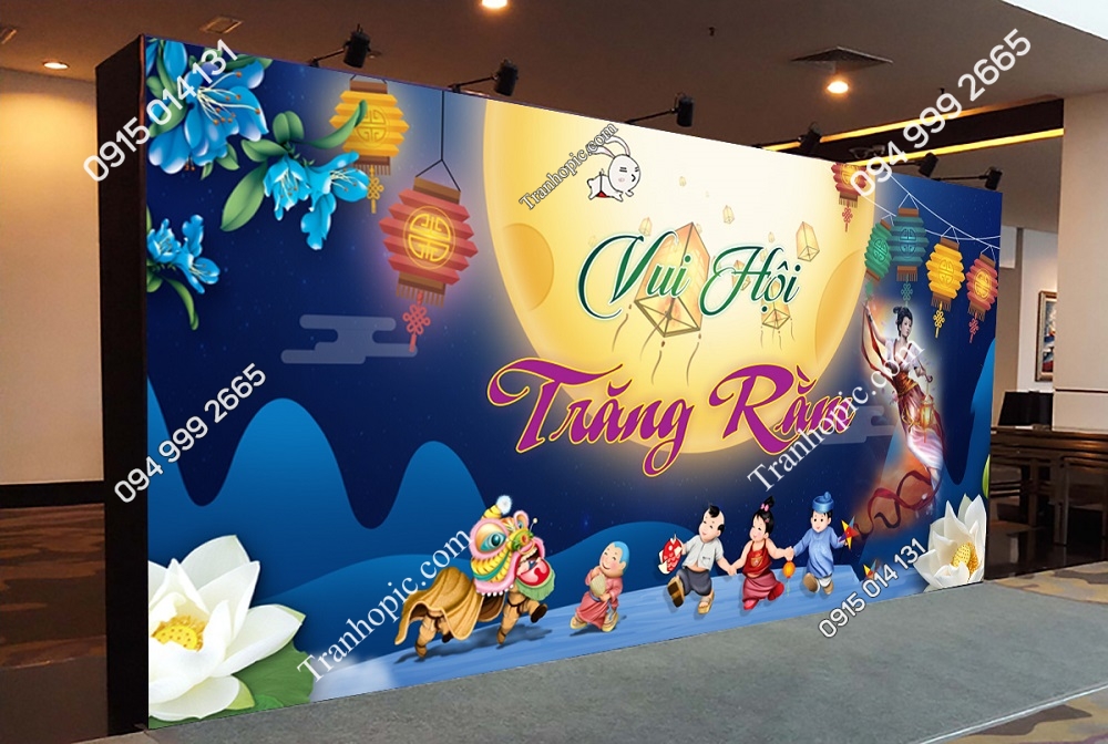 Tranh đêm hội trăng rằm dán tường sự kiện trung thu PK_2537224