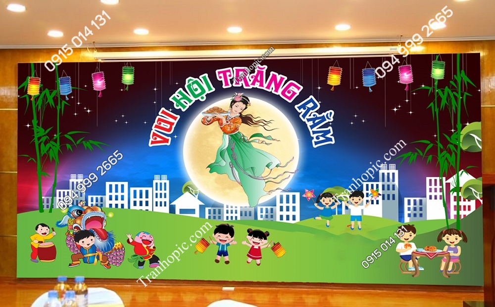 Tranh vui hội trăng rằm trung thu dán tường PK_4059062