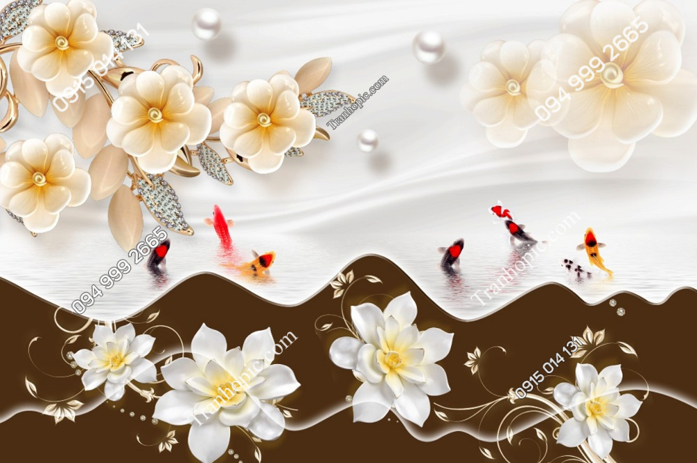 Tranh cửu ngư dán tường spa dưỡng sinh 2732024 (36)