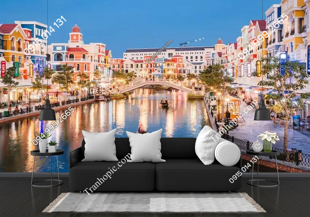 Tranh dán tường cảnh Hoàng hôn ở Grand World Phú Quốc 3208405258